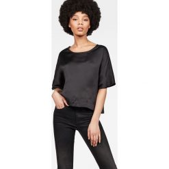 G-Star Raw - Top. Czarne bluzki damskie G-Star RAW, s, bez wzorów, z bawełny, z okrągłym kołnierzem. W wyprzedaży za 139,90 zł.