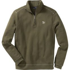 Bluza ze stójką Regular Fit bonprix ciemnoniebieski. Niebieskie bluzy męskie rozpinane marki bonprix, l, z haftami. Za 79,99 zł.
