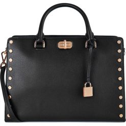 Torebki klasyczne damskie: Skórzana torebka w kolorze czarnym – (S)33 x (W)23 x (G)14 cm