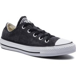 Trampki CONVERSE - Ctas Ox 164287C Black/White/Black. Czarne półbuty damskie Converse, bez wzorów, z gumy, bez zapięcia. W wyprzedaży za 209,00 zł.