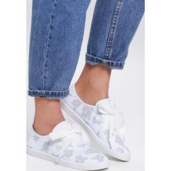 Białe Tenisówki Expolish. Białe trampki i tenisówki damskie Renee, w kwiaty, na sznurówki. Za 29,99 zł.