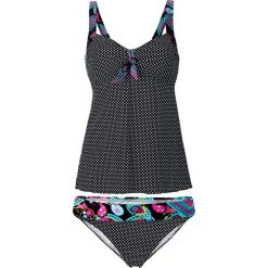 Tankini bonprix czarno-biały. Czarne stroje kąpielowe damskie bonprix, bez wzorów. Za 89,99 zł.