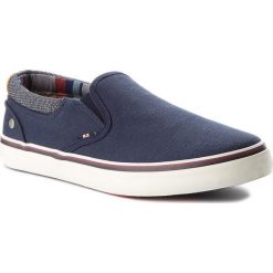 Tenisówki WRANGLER - Legend Slip On WM181011 Navy 16. Niebieskie półbuty męskie Wrangler, na co dzień, bez wzorów, z gumy, bez zapięcia. W wyprzedaży za 149,00 zł.