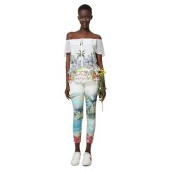 Desigual Bluzka Damska Blus Colette Xs Biały. Białe bluzki damskie Desigual, xs, bez wzorów, bez kołnierzyka, bez rękawów. Za 249,00 zł.