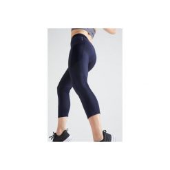 Legginsy 7/8 fitness kardio damskie 120 granatowe. Niebieskie legginsy sportowe damskie DOMYOS, m, bez wzorów, z elastanu, na fitness i siłownię. Za 64,99 zł.