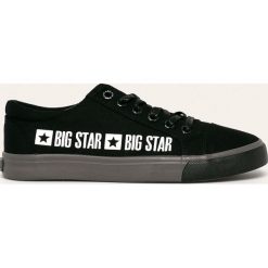 Big Star - Tenisówki. Czarne trampki męskie BIG STAR, bez wzorów, z gumy, retro, na sznurówki. Za 129,90 zł.