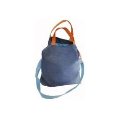 TORBA HOBO XXL - KOBALT, POMARAŃCZ, BŁĘKIT. Niebieskie torebki klasyczne damskie Pracownia 166, bez wzorów, bez dodatków. Za 148,72 zł.