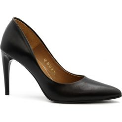 Czarne eleganckie skórzane szpilki 275C. Czarne szpilki Neścior, na co dzień, bez wzorów, ze skóry, eleganckie, bez obcasa, na szpilce, bez zapięcia. W wyprzedaży za 259,00 zł.