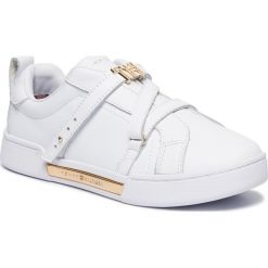 Sneakersy TOMMY HILFIGER - Branded Th Hardware Sneaker FW0FW04300 White 100. Białe półbuty damskie TOMMY HILFIGER, ze skóry. Za 539,00 zł.