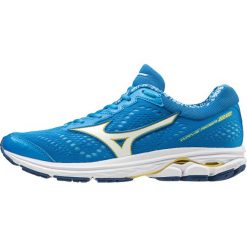 Buty Mizuno Wave Rider 22 W Biało-Niebieskie. Niebieskie buty sportowe damskie marki Mizuno, bez wzorów, z gumy, do biegania, mizuno wave. Za 599,99 zł.