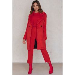 Płaszcze damskie: Neon Rose Płaszcz wełniany Cocoon – Red