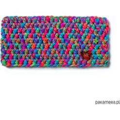 Apaszki damskie: Opaska ręcznie dziana BETSI PINK GREEN handmade