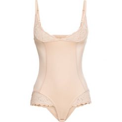 Body shape Level 2 bonprix cielisty. Brązowe body damskie bonprix, z haftami, z bawełny. Za 79,99 zł.