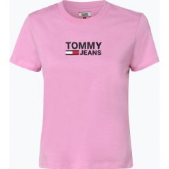 Tommy Jeans - T-shirt damski, różowy. Różowe t-shirty damskie Tommy Jeans, l, bez wzorów, z jeansu, eleganckie, bez kołnierzyka. Za 179,95 zł.
