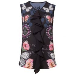 Desigual Top Damski Blus Ginebra M Czarny. Czarne koszulki damskie marki Desigual, m, bez wzorów, bez kołnierzyka. Za 249,00 zł.