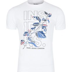 T-shirt Pepe Jeans. Białe t-shirty męskie Pepe Jeans, na lato, m, bez wzorów, z jeansu, bez kołnierzyka. Za 99,00 zł.