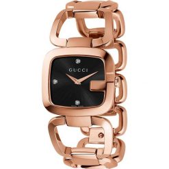 RABAT ZEGAREK GUCCI G-GUCCI YA125409. Czarne zegarki damskie marki GUCCI, ze stali. W wyprzedaży za 3280,00 zł.