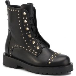 Trapery TWINSET - Anfibio 192TCP018 Nero 00006. Czarne trapery damskie Twinset, ze skóry, bez obcasa, bez zapięcia. Za 1419,00 zł.