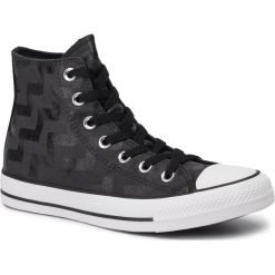 Trampki CONVERSE - Ctas Hi 565212C Black/Almost Black. Czarne półbuty damskie Converse, na co dzień, bez wzorów, z gumy, bez obcasa, na płaskiej podeszwie, bez zapięcia. Za 329,00 zł.
