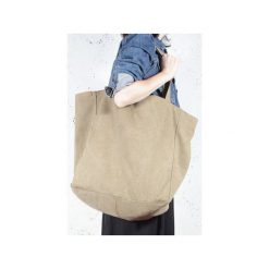Big Lazy bag khaki bardzo duża torba z grubej bawełny na zamek. Zielone torebki klasyczne damskie marki Hairoo, w paski, z bawełny, duże. Za 205,00 zł.