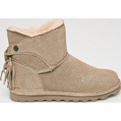 Bearpaw - Śniegowce. Żółte śniegowce damskie Bearpaw, ze skóry, bez zapięcia. W wyprzedaży za 229,90 zł.