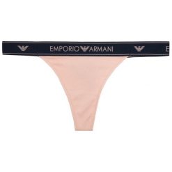 Stringi Emporio Armani Underwear 163759 9A317 13270. Brązowe stringi damskie Emporio Armani Underwear, m, bez wzorów, z elastanu. Za 119,00 zł.