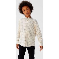 Mango Kids - Koszula 110 - 164 cm. Białe koszule chłopięce z bawełny, długie. W wyprzedaży za 49,90 zł.