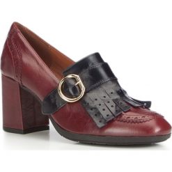 Buty damskie. Pomarańczowe czółenka damskie Wittchen, z aplikacjami, ze skóry, na wysokim obcasie. W wyprzedaży za 269,91 zł.