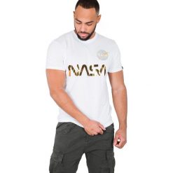 Koszulka Alpha Industries NASA 178501-438 - biały || złoty. Białe koszulki męskie Alpha Industries, m, bez wzorów, bez kołnierzyka, bez rękawów. Za 112,99 zł.
