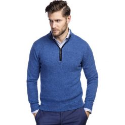 Sweter TADDEO SWNR000238. Niebieskie swetry męskie Giacomo Conti, na zimę, m, bez wzorów, z wełny. Za 299,00 zł.