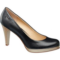 Czółenka damskie Graceland czarne. Czarne buty ślubne damskie marki Graceland, ze skóry, na obcasie. Za 79,90 zł.