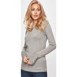 Guess Jeans - Sweter. Szare swetry damskie Guess Jeans, s, z aplikacjami, z elastanu, bez rękawów, bez kaptura. W wyprzedaży za 199,90 zł.