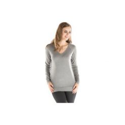 Swetry klasyczne damskie: Sweter damski ze ściągaczami, klasyczny, w serek
