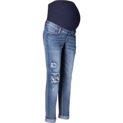 Dżinsy ciążowe Boyfriend bonprix niebieski "stone”. Niebieskie jeansy damskie bonprix, moda ciążowa. Za 129,99 zł.