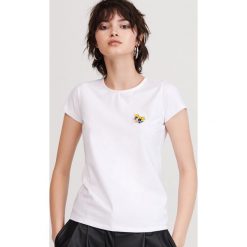 T-shirt Atomówki - Kremowy. Białe t-shirty damskie Reserved, xl, bez wzorów, bez kołnierzyka. Za 39,99 zł.