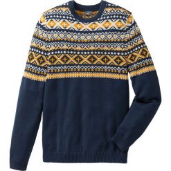 Sweter Regular Fit bonprix ciemnoniebieski. Niebieskie swetry męskie marki bonprix, xl, bez wzorów, bez kołnierzyka, bez kaptura. Za 44,99 zł.