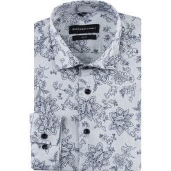 Koszula SIMONE slim KDNS000516. Szare koszule męskie Giacomo Conti, m, w kwiaty, z bawełny, z włoskim kołnierzykiem, z długim rękawem. Za 169,00 zł.