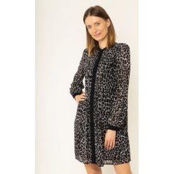 Sukienka koszulowa MICHAEL Michael Kors Cheetah MF98Z7MCDC. Szare sukienki damskie MICHAEL Michael Kors, s, bez wzorów, z poliesteru, z koszulowym kołnierzykiem, bez rękawów, koszulowe. W wyprzedaży za 429,00 zł.