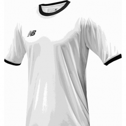 Koszulka treningowa - EMT6112WT. Szare koszulki sportowe męskie marki New Balance, s, z poliesteru, do piłki nożnej. Za 89,99 zł.