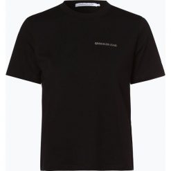 Calvin Klein Jeans - T-shirt damski, czarny. Czarne t-shirty damskie Calvin Klein Jeans, s, z aplikacjami, z jeansu, bez kołnierzyka. Za 149,95 zł.