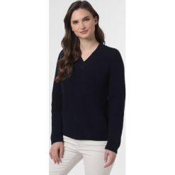 SvB Exquisit - Sweter damski, niebieski. Niebieskie swetry damskie SvB Exquisit, bez wzorów, z dzianiny, eleganckie, bez rękawów, bez kaptura. Za 699,95 zł.