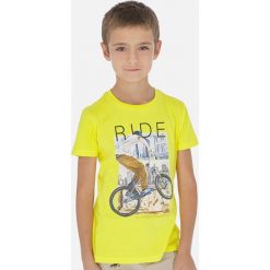 Mayoral - T-shirt dziecięcy 128-172 cm. Żółte t-shirty chłopięce Mayoral, z nadrukiem, z bawełny, bez rękawów. Za 69,90 zł.