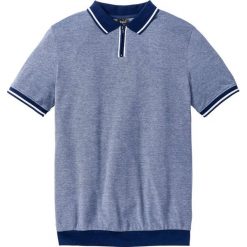 Shirt polo ze specjalnym krojem na wys. brzucha bonprix kobaltowy melanż. Niebieskie koszulki męskie bonprix, s, bez wzorów, bez rękawów. Za 69,99 zł.