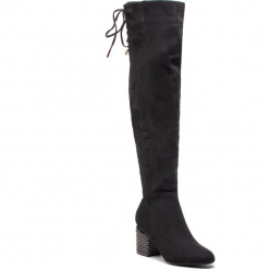 Muszkieterki KAZAR - Tressa 34866-TS-00 Black. Czarne kozaki damskie Kazar, z tkaniny, na wysokim obcasie, na obcasie, bez zapięcia. W wyprzedaży za 499,00 zł.