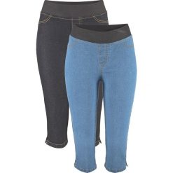 Bielizna męska: Legginsy dżinsowe rybaczki (2 pary) bonprix niebieski + czarny