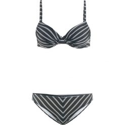 Stroje kąpielowe damskie: Bikini na fiszbinach (2 części) bonprix czarno-biały w paski
