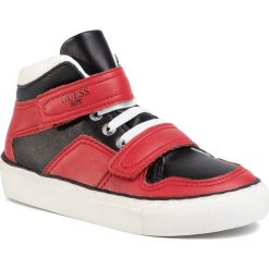 Sneakersy GUESS - Luiss Hi Jr FI5LSH ELE12 RED. Czerwone trampki chłopięce Guess, z aplikacjami, ze skóry ekologicznej, na rzepy. W wyprzedaży za 239,00 zł.
