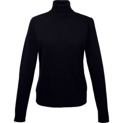 Sweter z golfem bonprix czarny. Czarne swetry damskie bonprix, bez wzorów, z dzianiny, z długim rękawem, długie, bez kaptura. Za 54,99 zł.