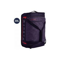 Torba do sportów zespołowych na kółkach CLASSIC 30 L. Czarne torby podróżne marki KIPSTA, z poliesteru, sportowe, małe. Za 89,99 zł.