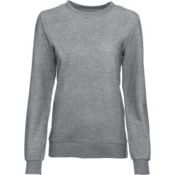 Bluza z ćwiekami bonprix szary "washed". Szare bluzy damskie bonprix, bez wzorów, bez rękawów, bez kaptura. Za 49,99 zł.